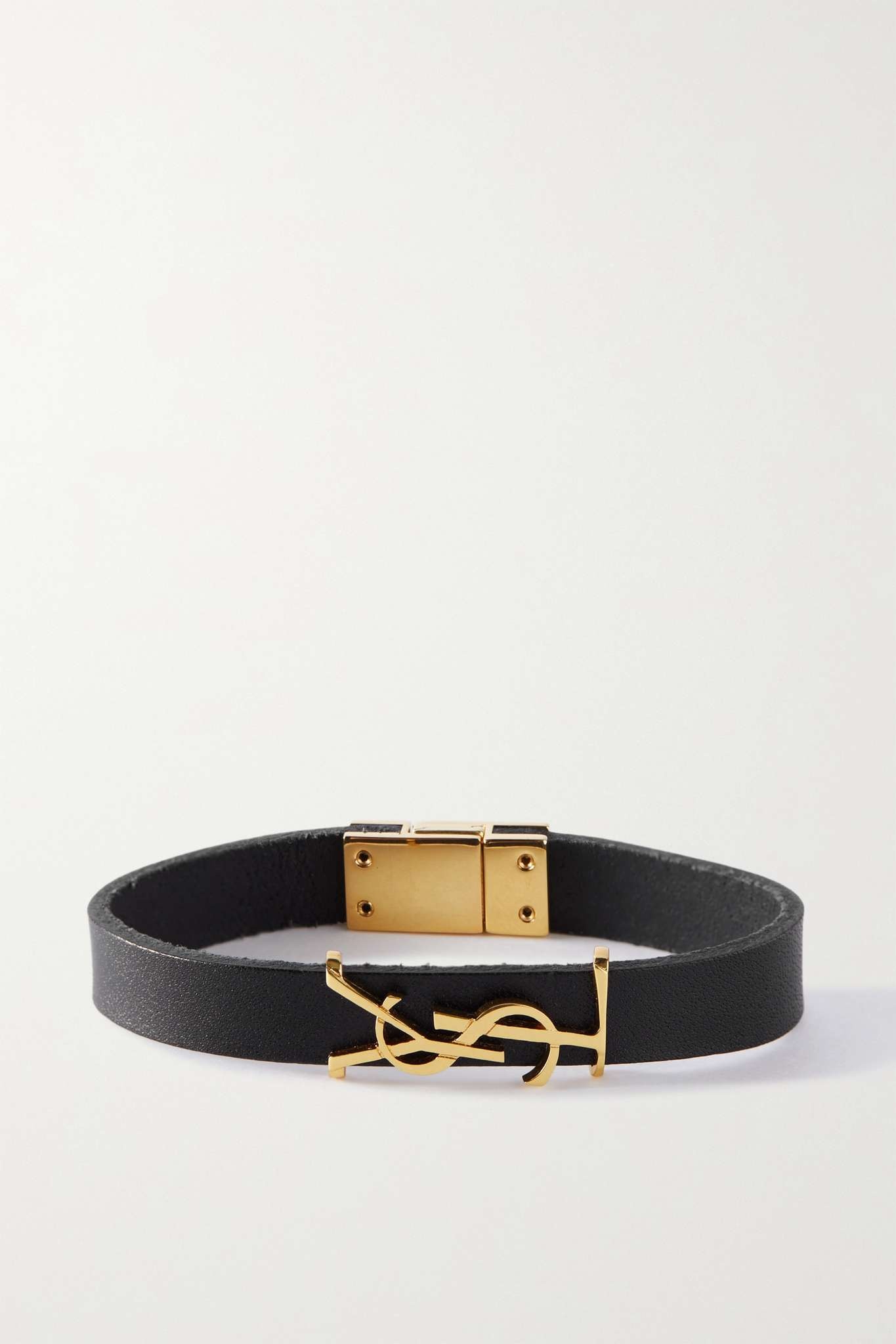 Opyum leather and gold-tone bracelet - 1