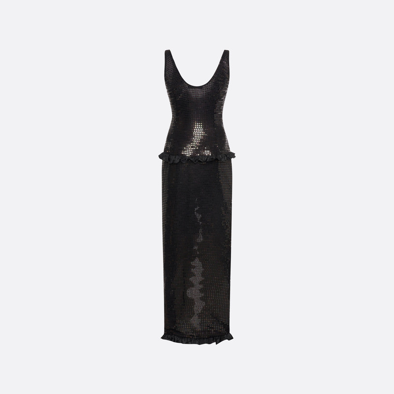 SEQUIN-EMBROIDERED SILK EVENING DRESS 5