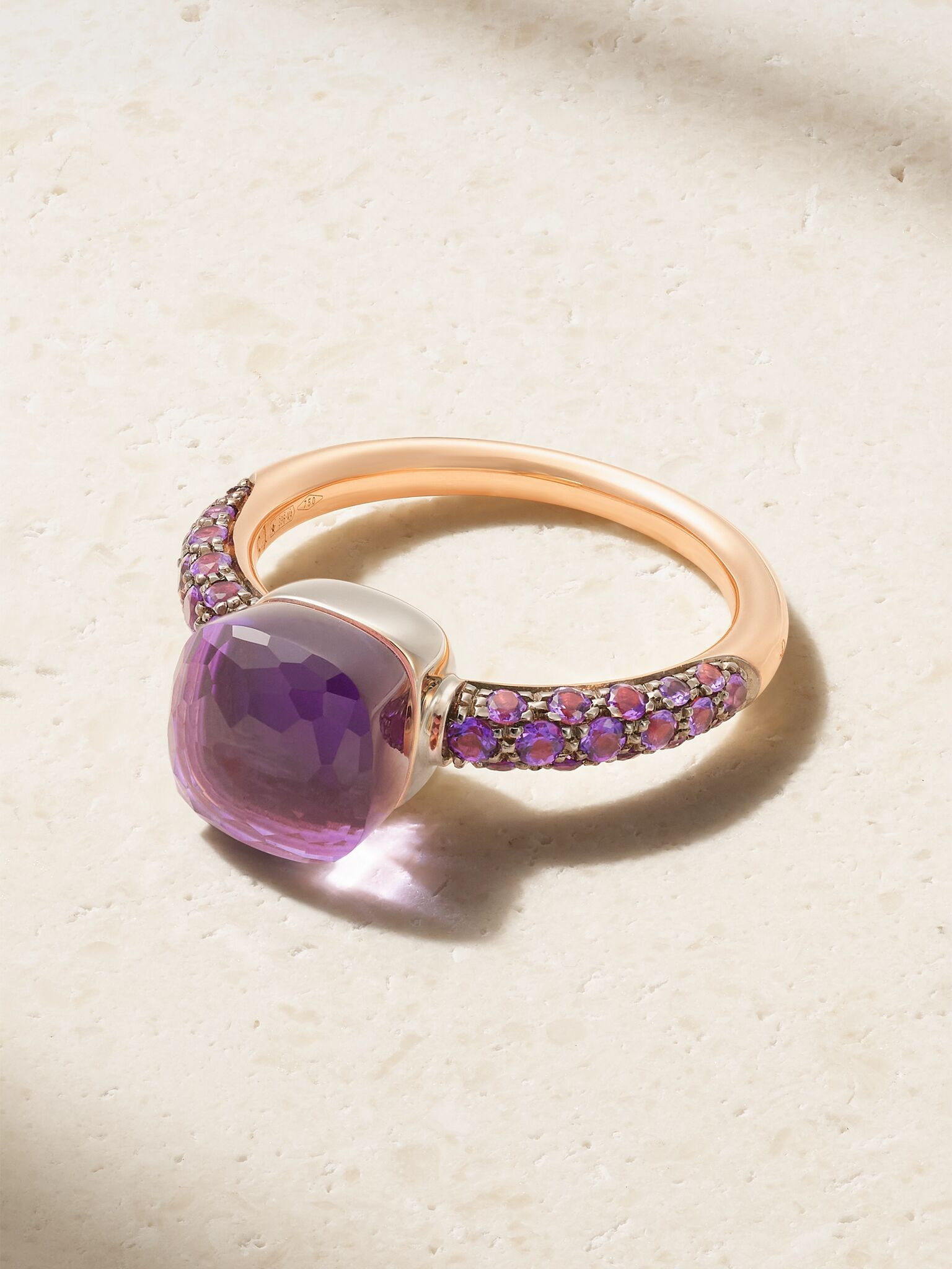 Nudo Classic rhodium-plated 18-karat rose and white gold multi-stone ring Gold - 1