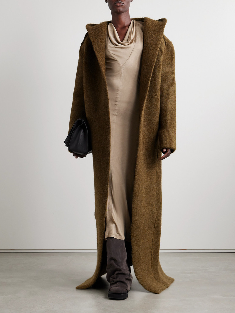 Rick Owens Hooded Brushed-knit Coat outlook
