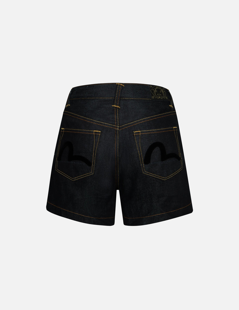 EVISU ALLOVER LOGO JACQUARD AND SEAGULL EMBROIDERY LOOSE FIT DENIM SHORT outlook