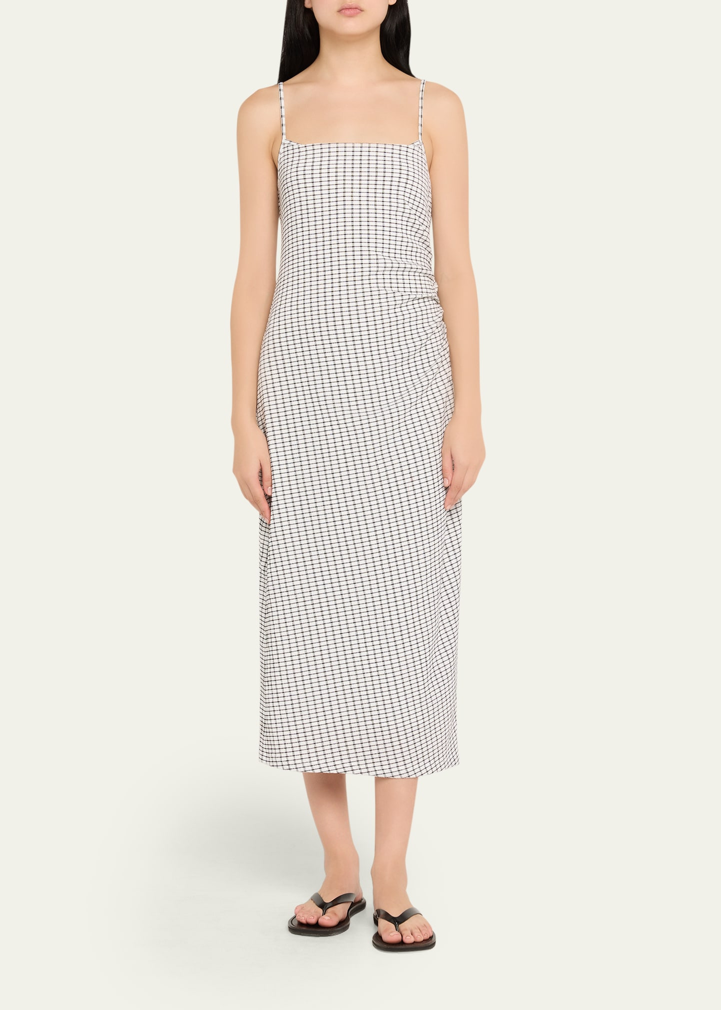 Check Side-Ruched Tank Dress - 2
