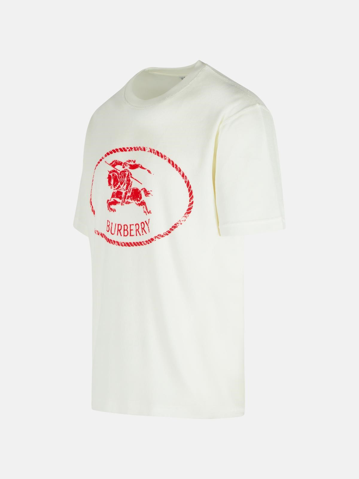 WHITE COTTON BLEND T-SHIRT - 2