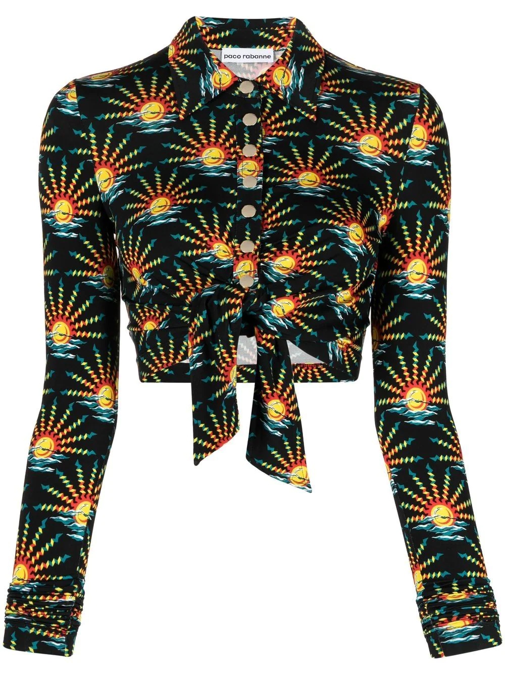 cropped tied blouse - 1