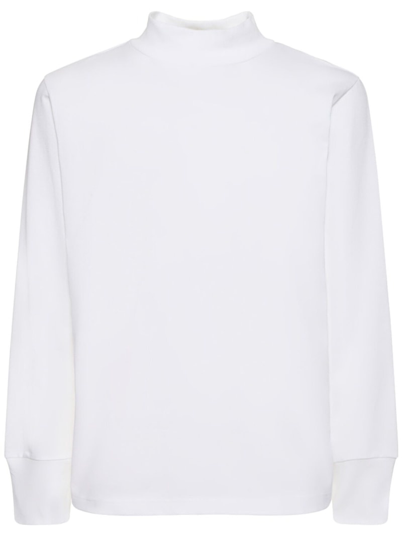 Logo high neck l/s cotton t-shirt - 1