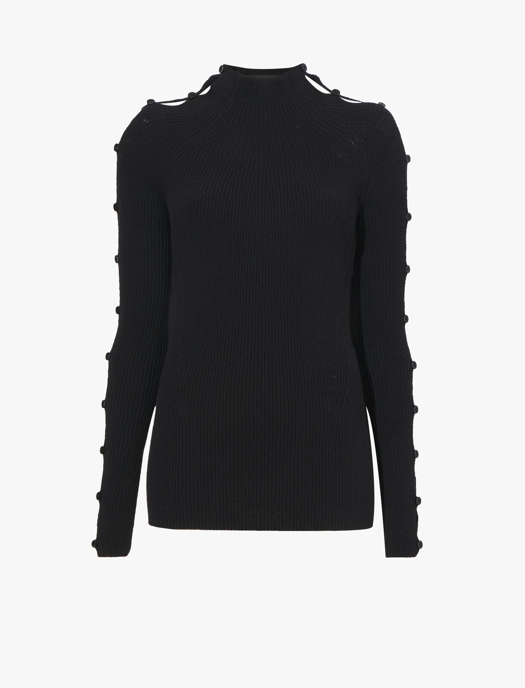 Cotton Rib Turtleneck Sweater - 1
