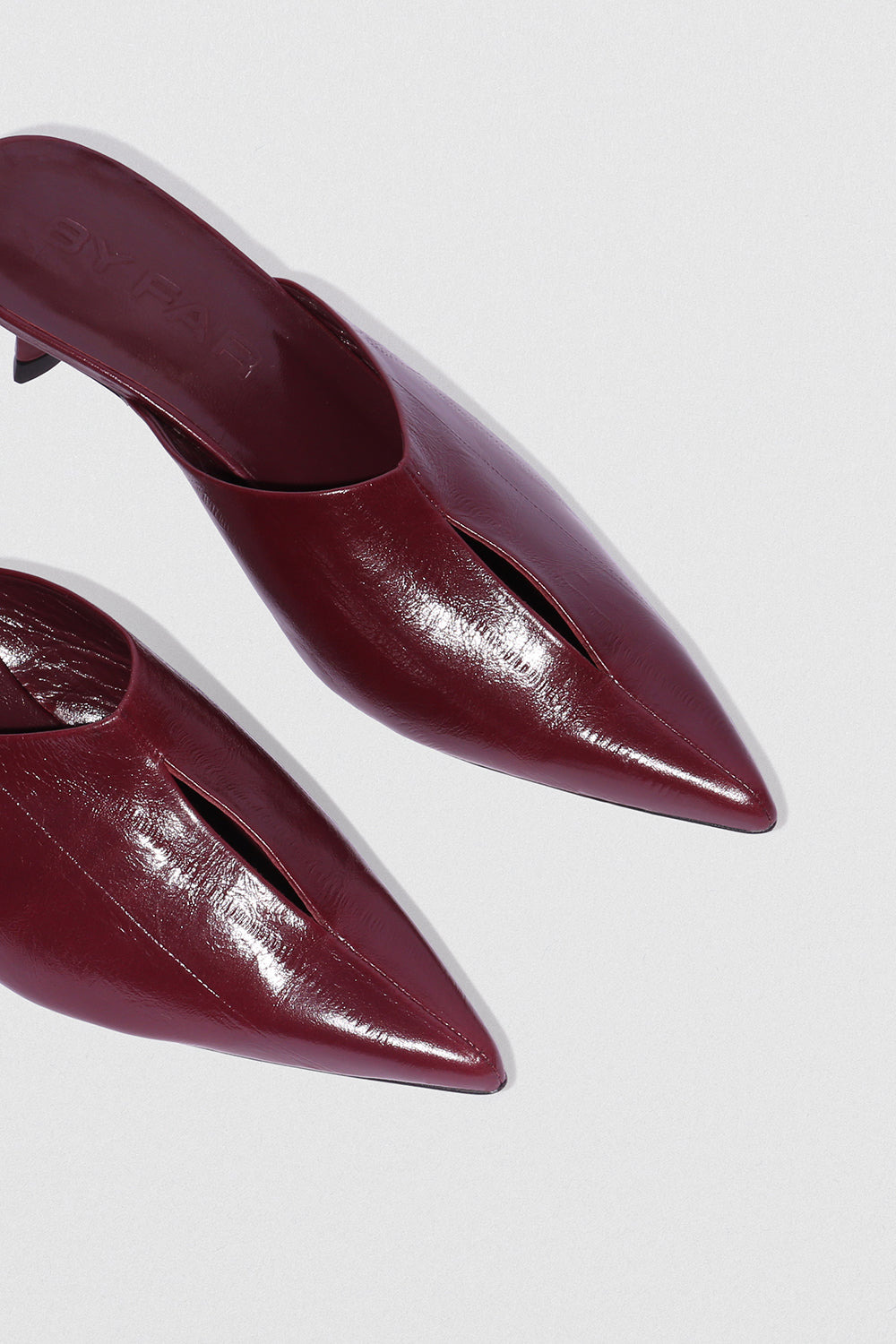 Luciana Sour Cherry Eel Embossed Leather Mule - 3