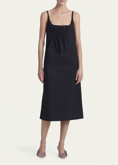 Altuzarra Jerry Square-Neck Ruched Midi Dress outlook