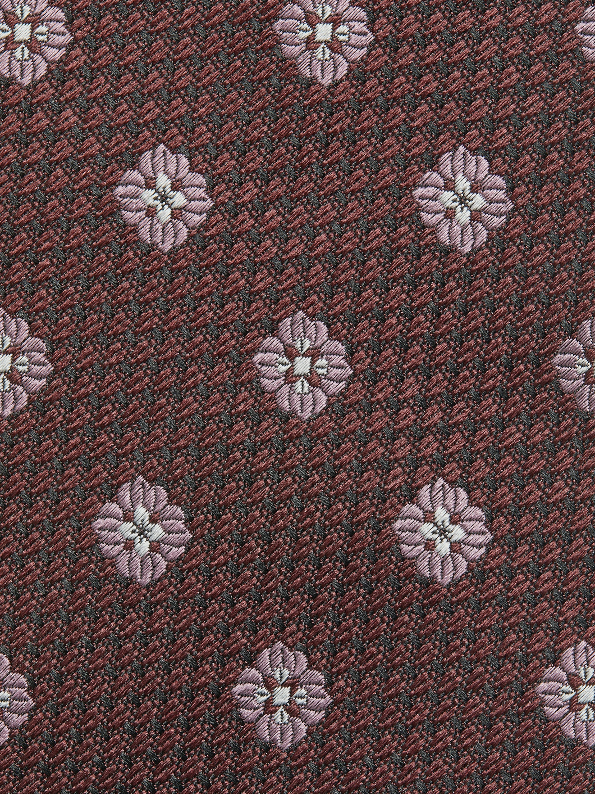 BURGUNDY SILK TIE - 2