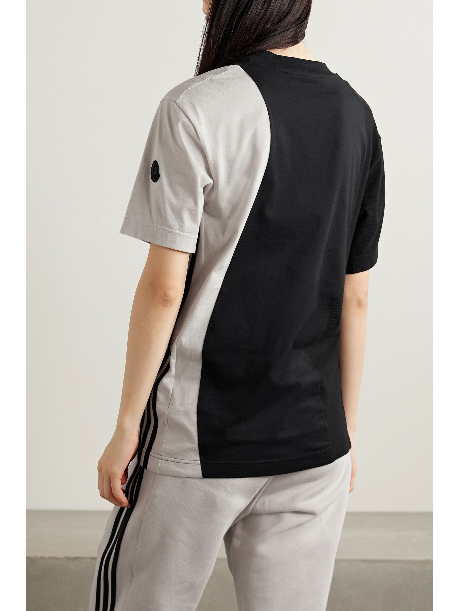 + adidas Originals two-tone cotton-jersey T-shirt Black - 3