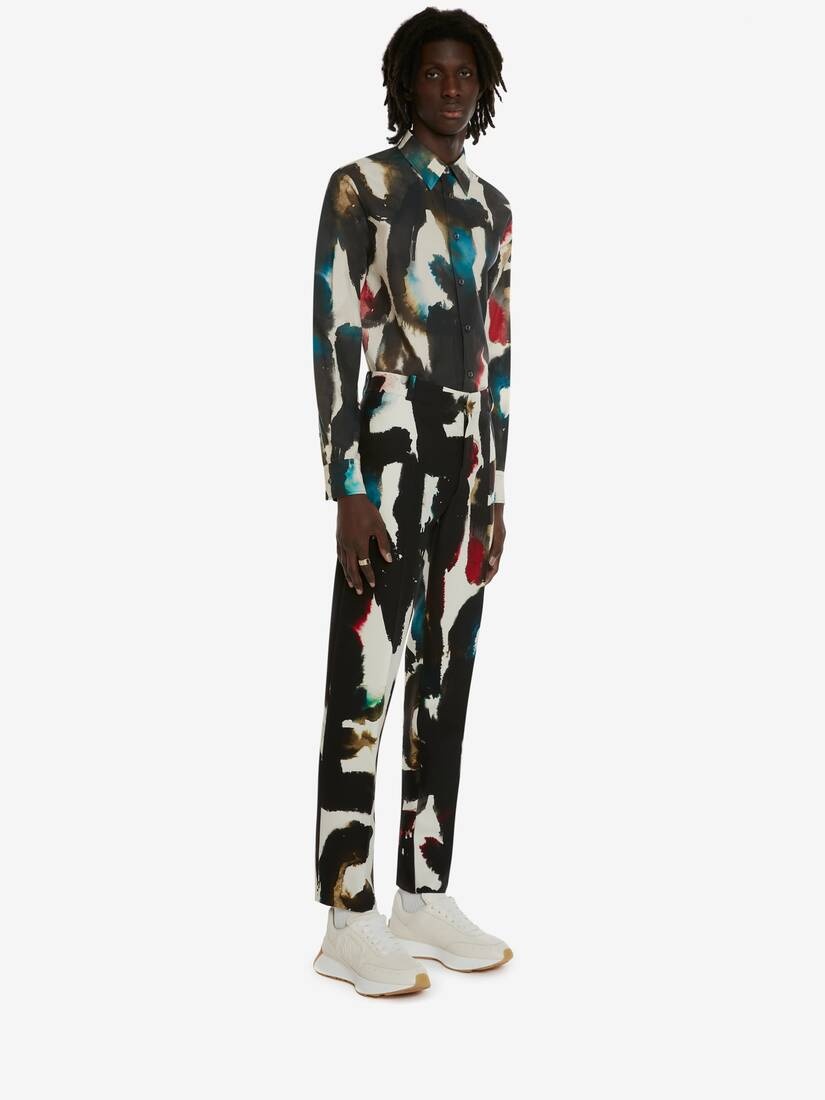 Men's Watercolour Graffiti Shirt in Multicolour - 3