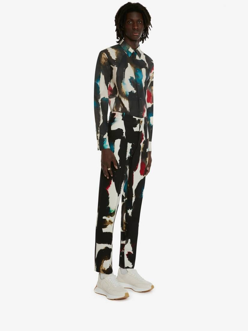 Men's Watercolour Graffiti Shirt in Multicolour 3