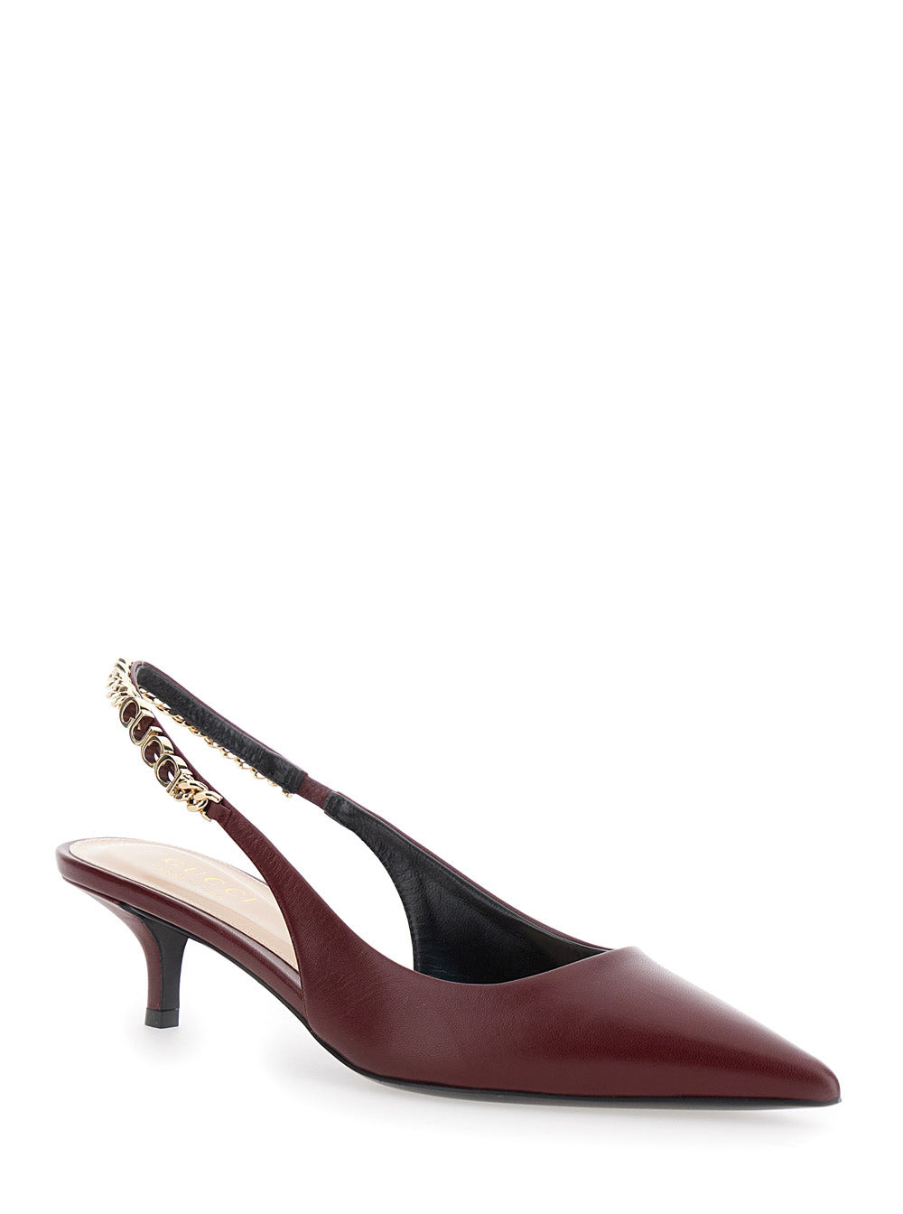 Gucci Women 'Signoria' Red Ancora Slingback Pumps With Lettering In Leather Woman - 2