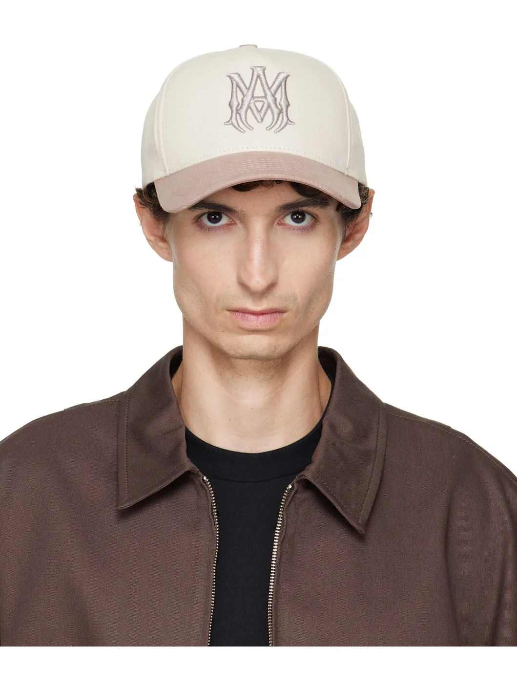 Beige MA Two Tone Cotton Cap - 1