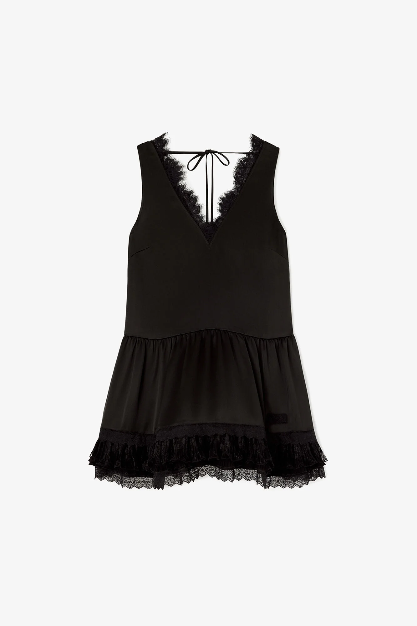 DRESS IN LACE SATIN - 1