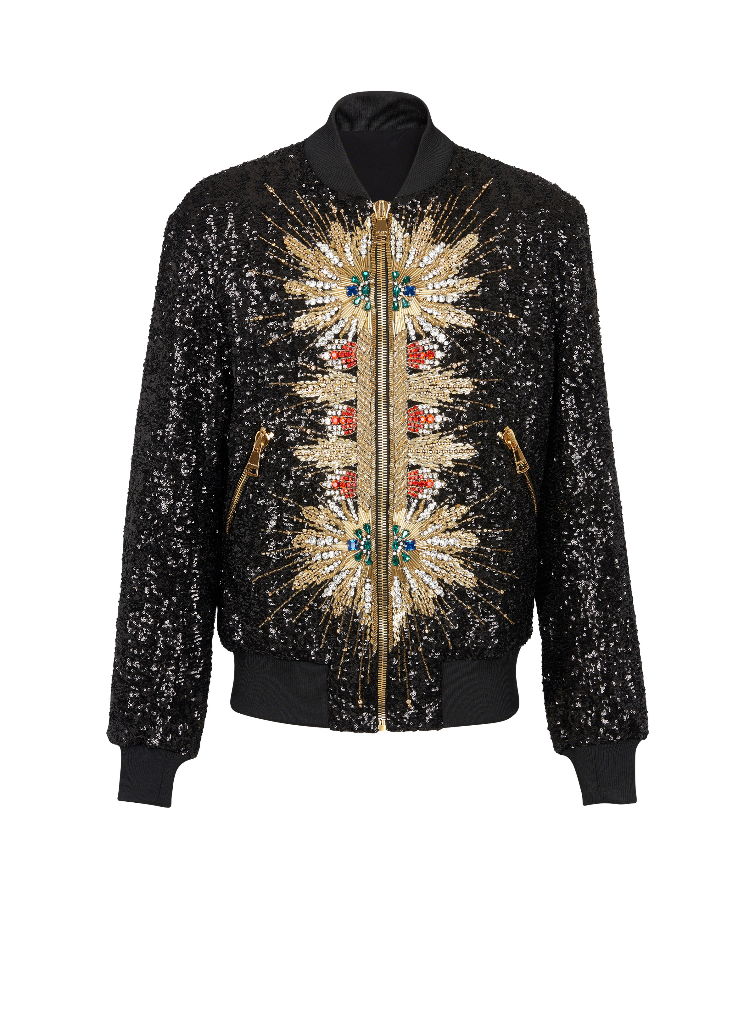 Zipped jacket with embroidery - 1