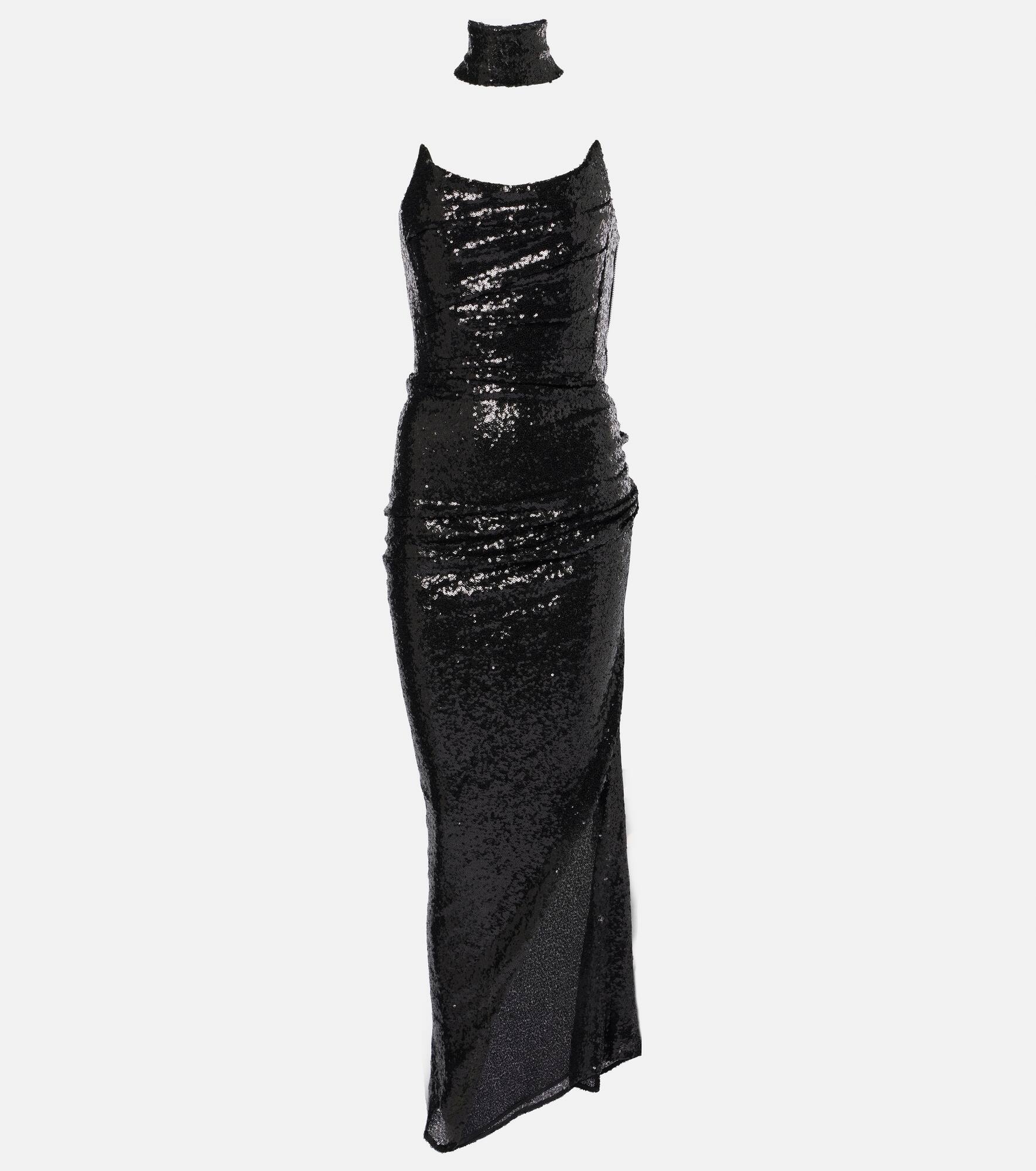 Exhilarate sequined strapless gown - 1