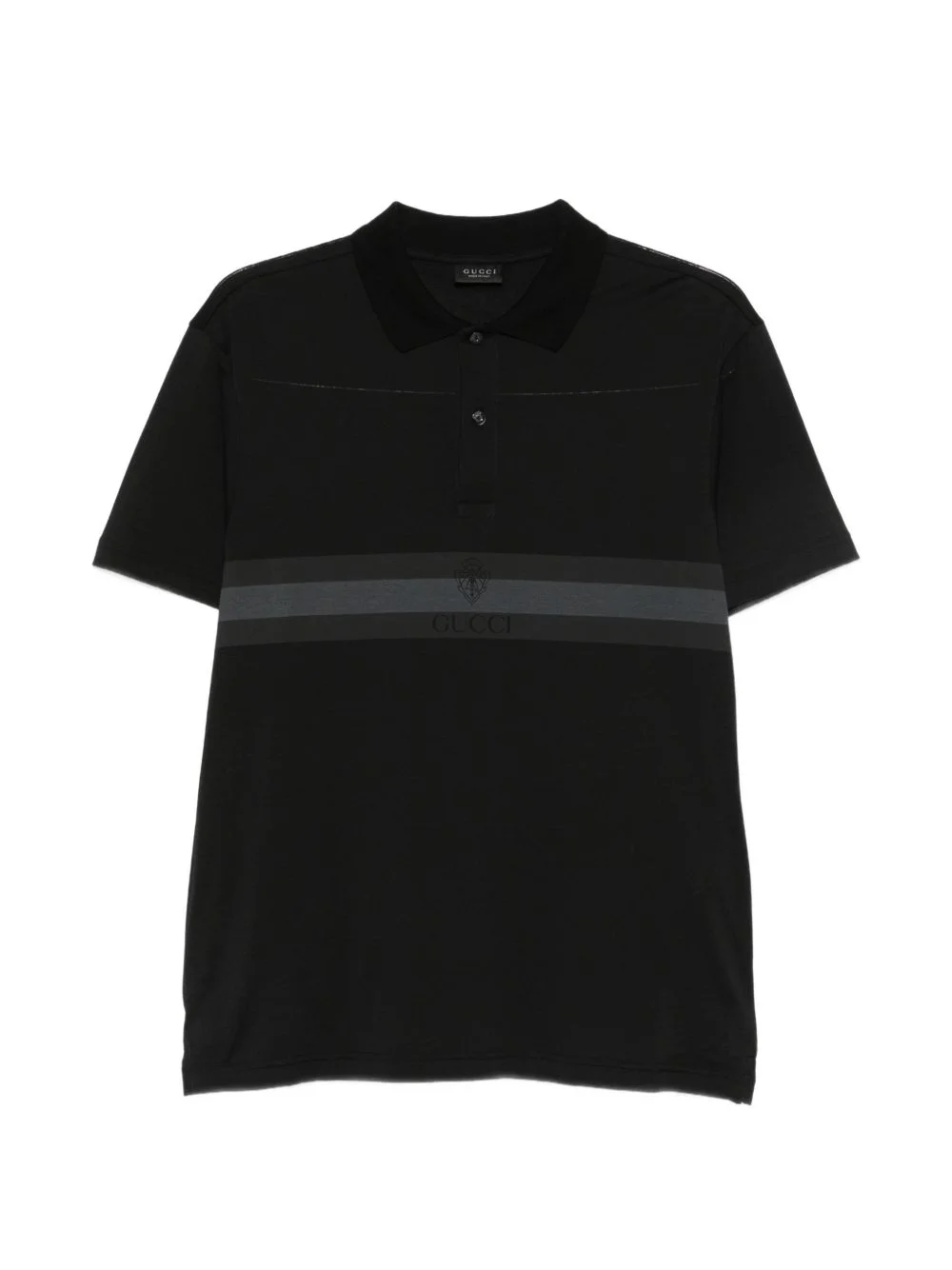 logo-print striped polo shirt - 1