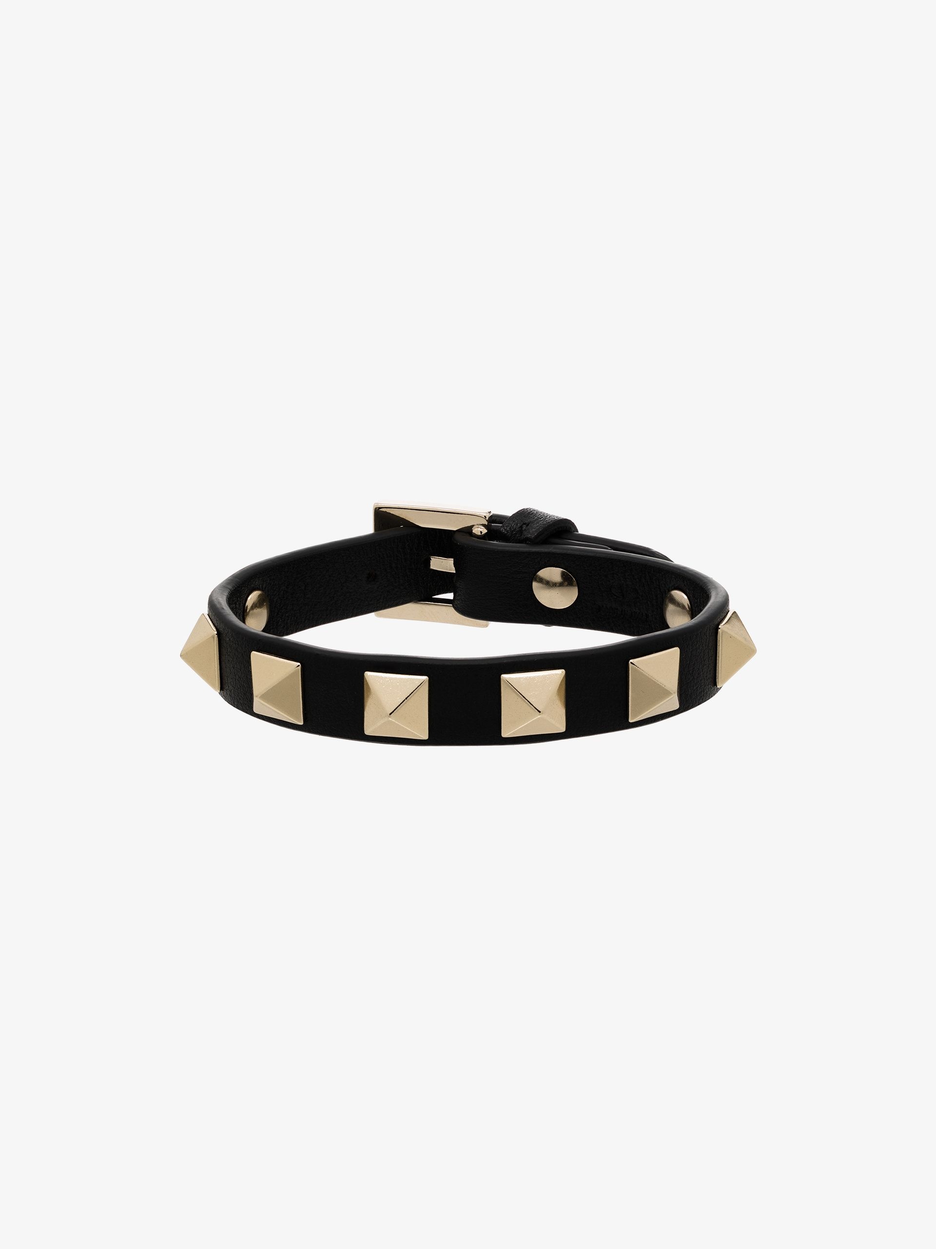 black Rockstud leather bracelet - 1