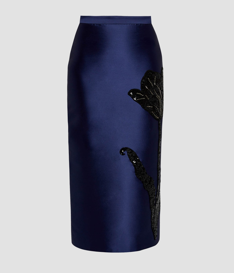 Erdem EMBELLISHED MIKADO PENCIL SKIRT outlook