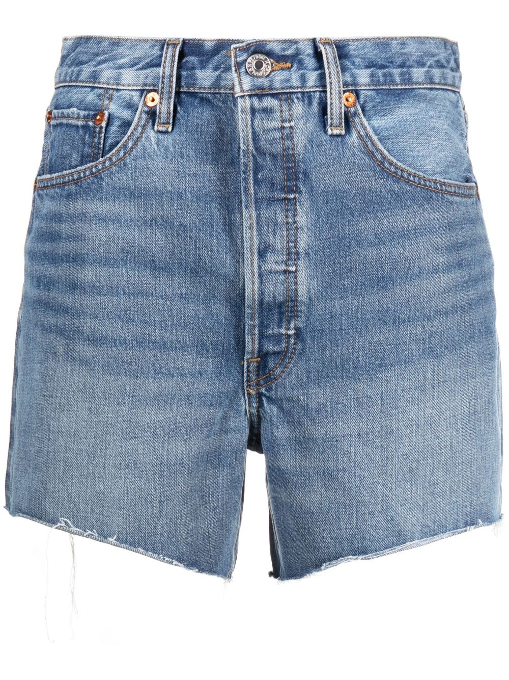 x Levi's frayed denim shorts - 1