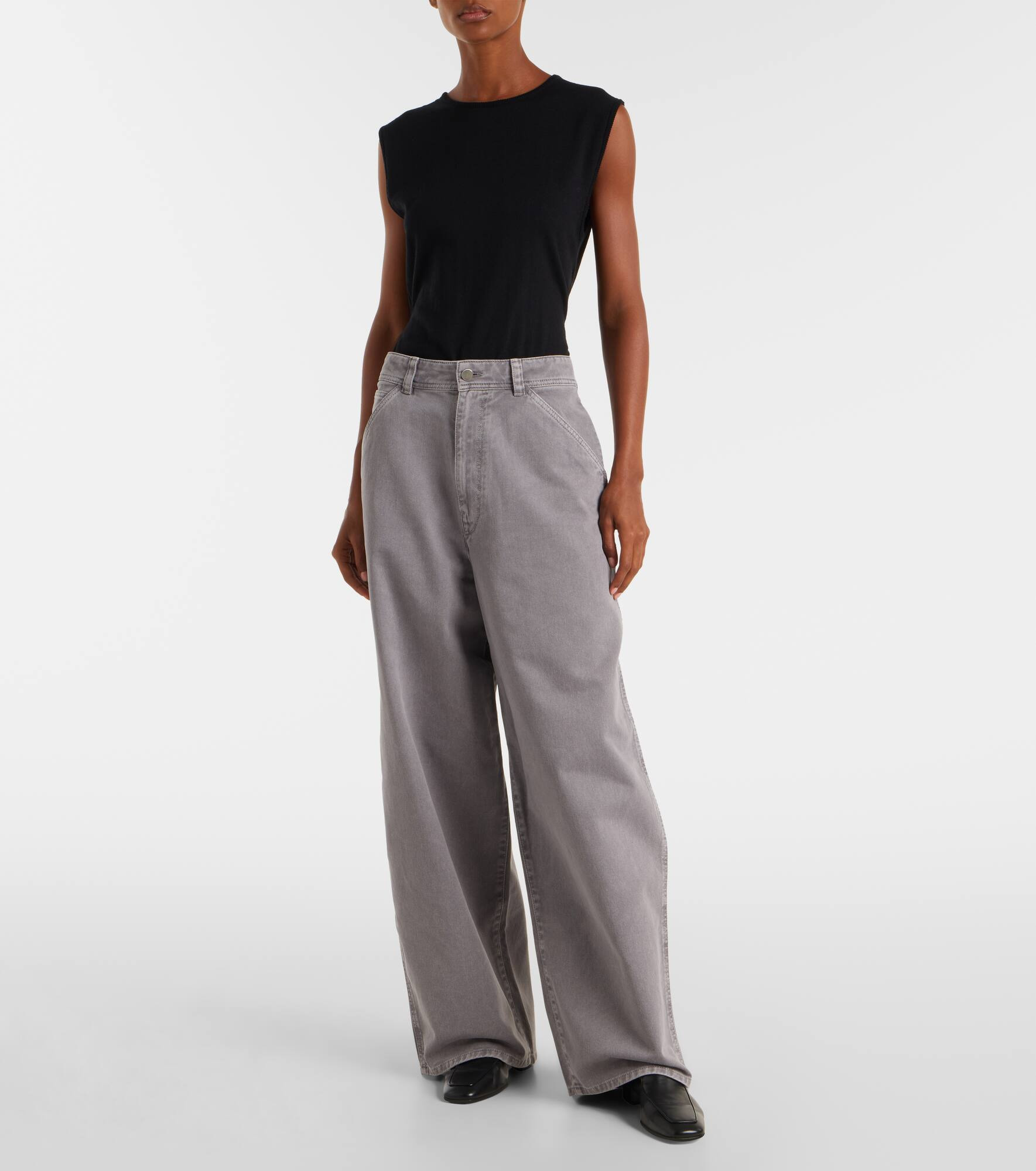 High-rise wide-leg jeans - 7