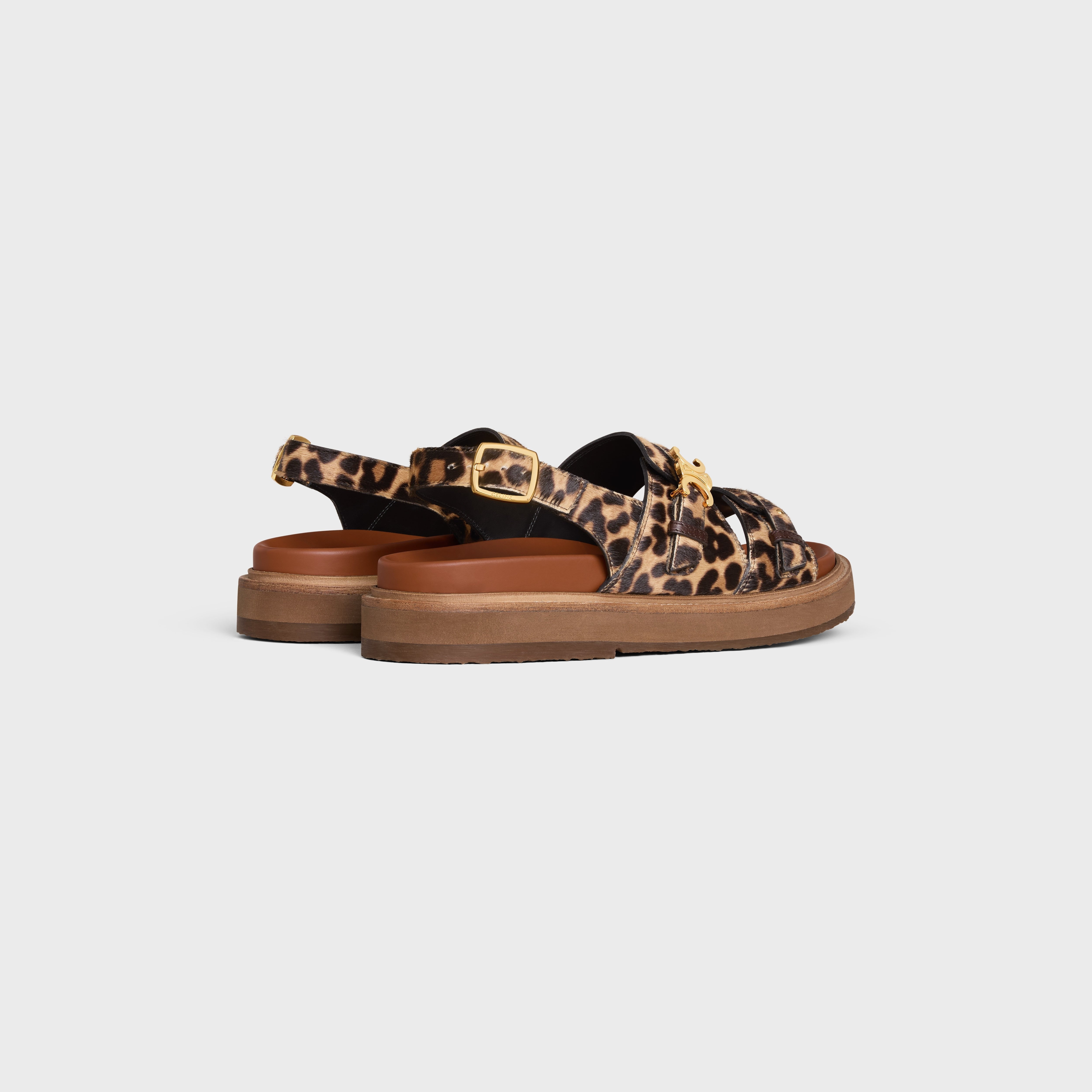 CELINE - TIPPI TRIOMPHE SANDAL IN LEOPARD PRINTED HAIRY CALFSKIN - 3