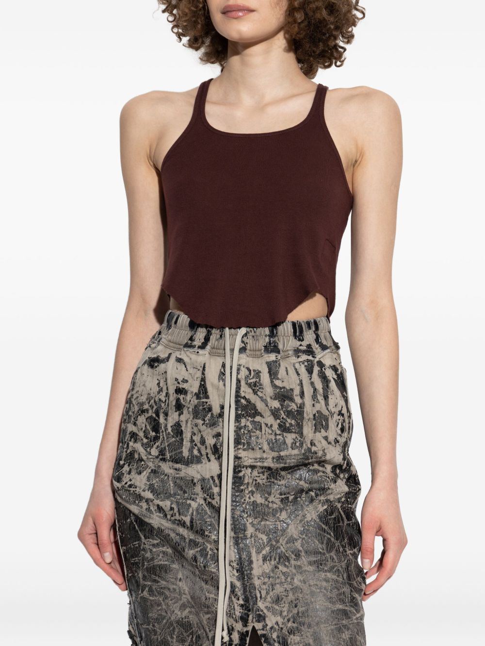 asymmetrical raw-edge tank top - 3