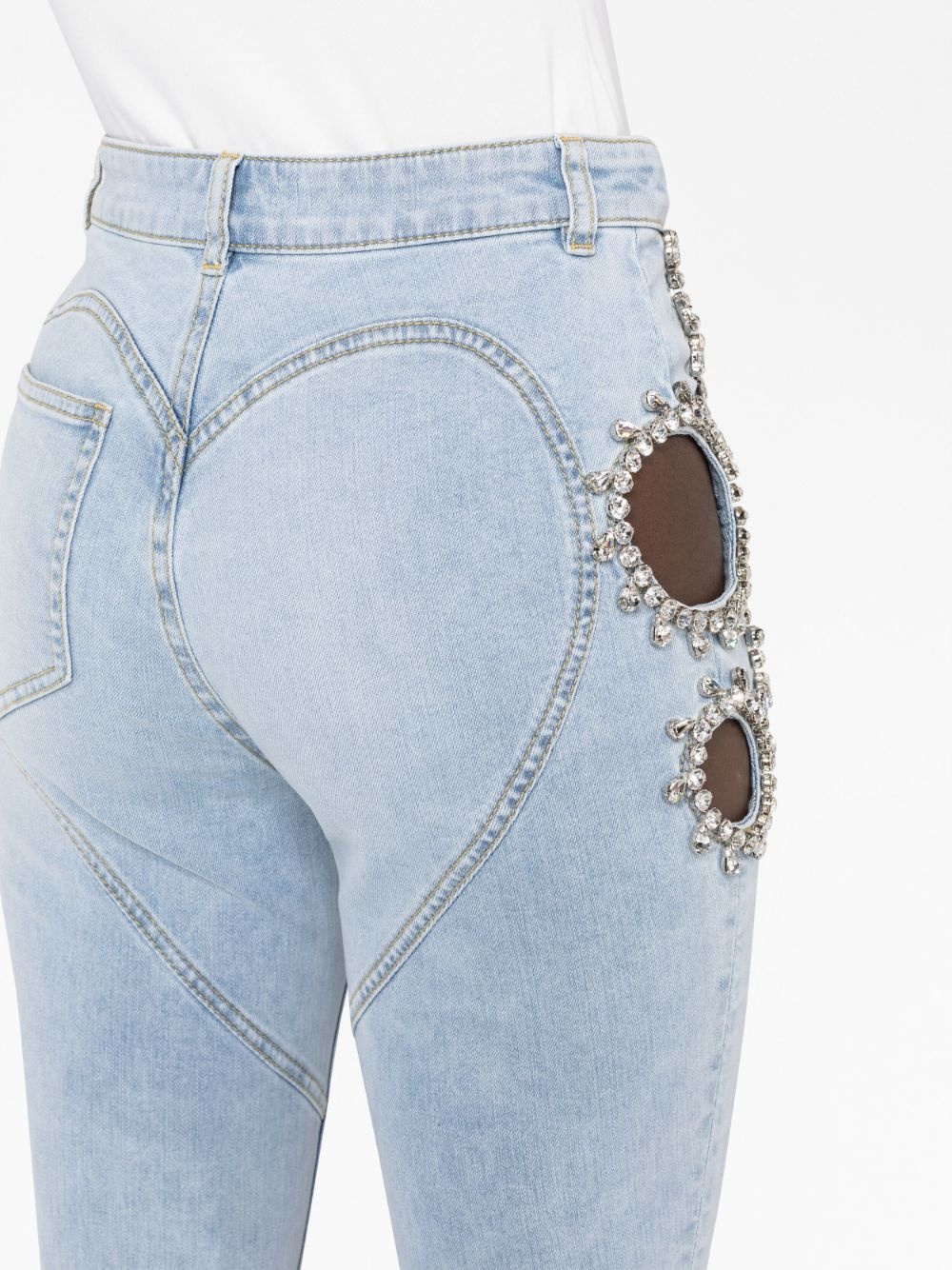 crystal-embellished jeans - 3