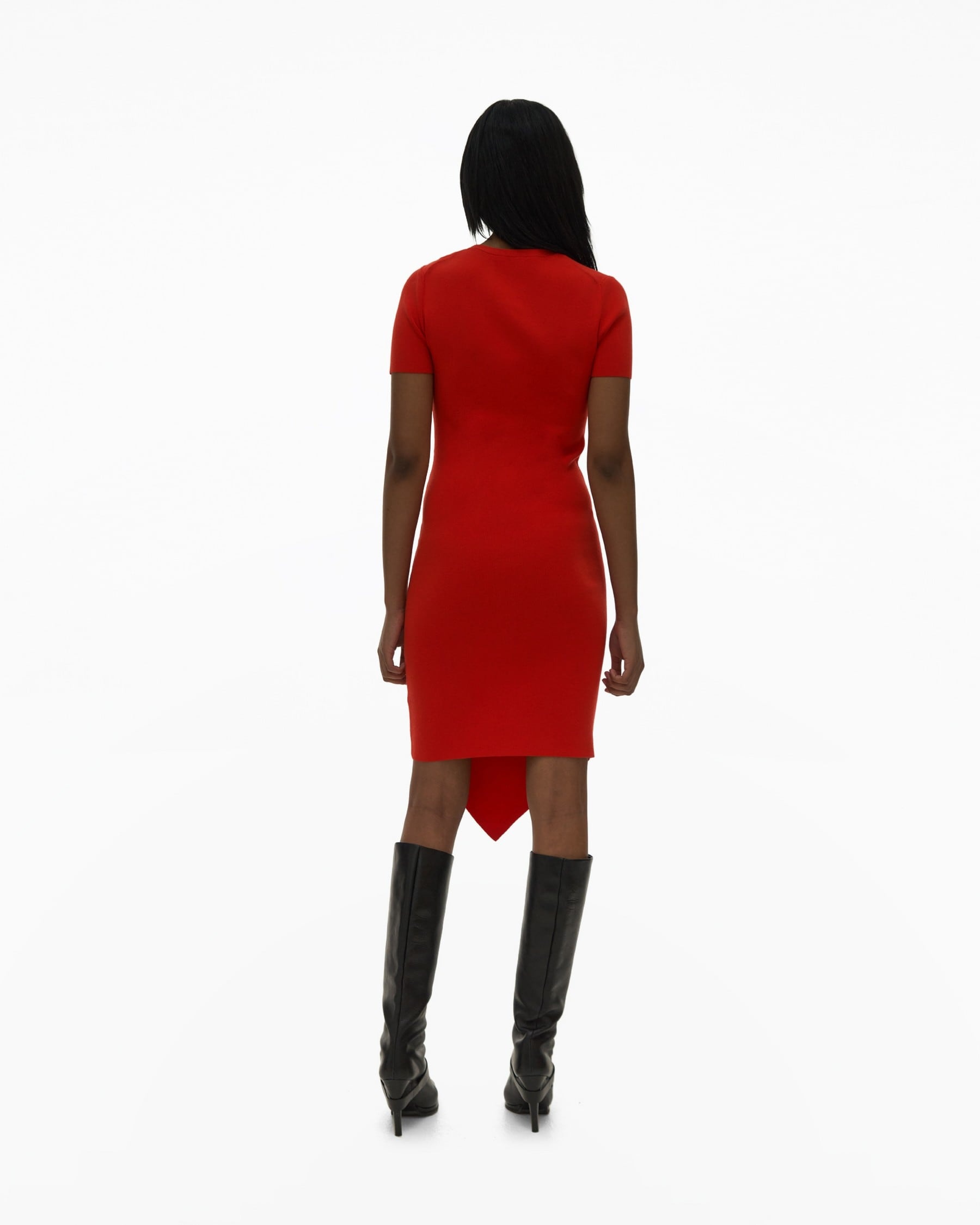 TWISTED ASYMMETRIC JERSEY DRESS - 4