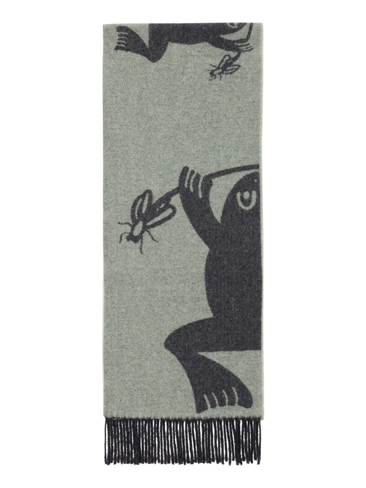 BUG PRESS SCARF - BLACK BUG MINT GREY - 1