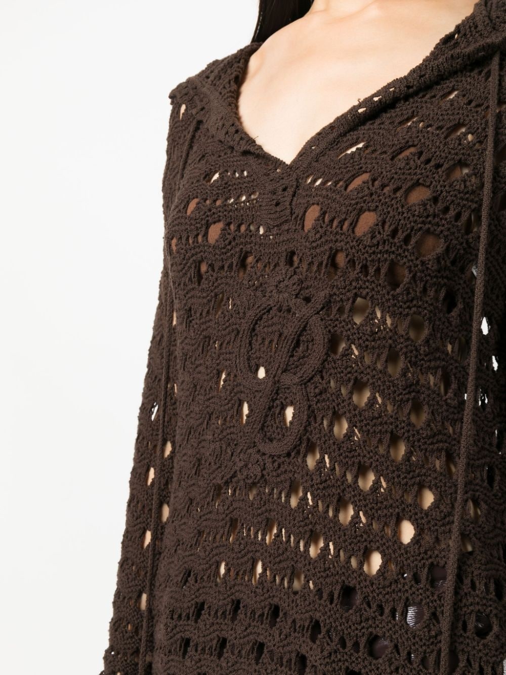 logo-appliquÃ© pointelle-knit jumper - 5