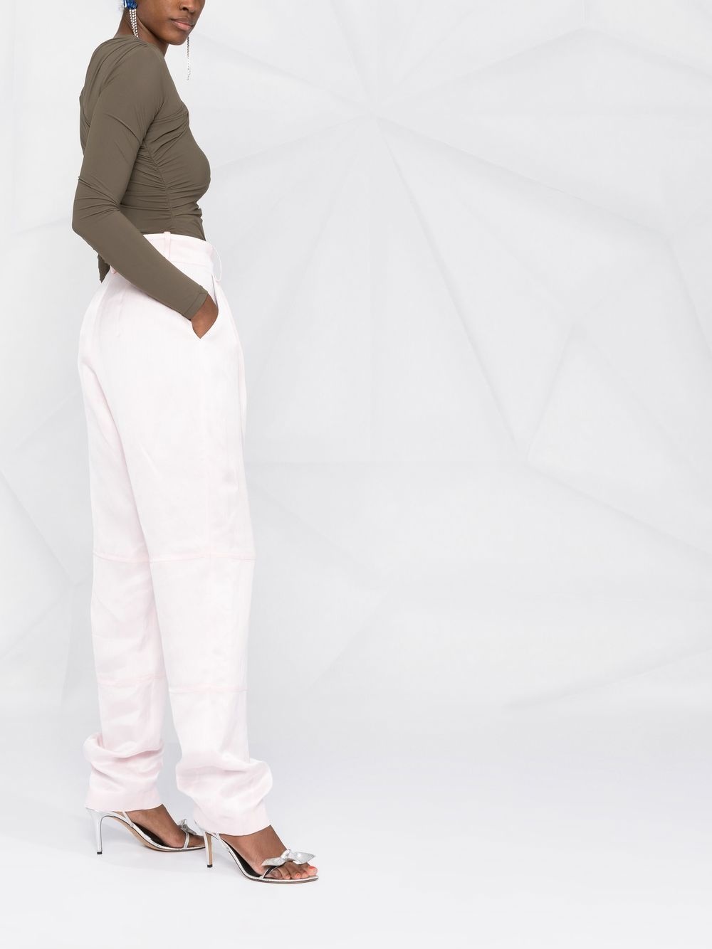 high-waisted wide-leg trousers - 11
