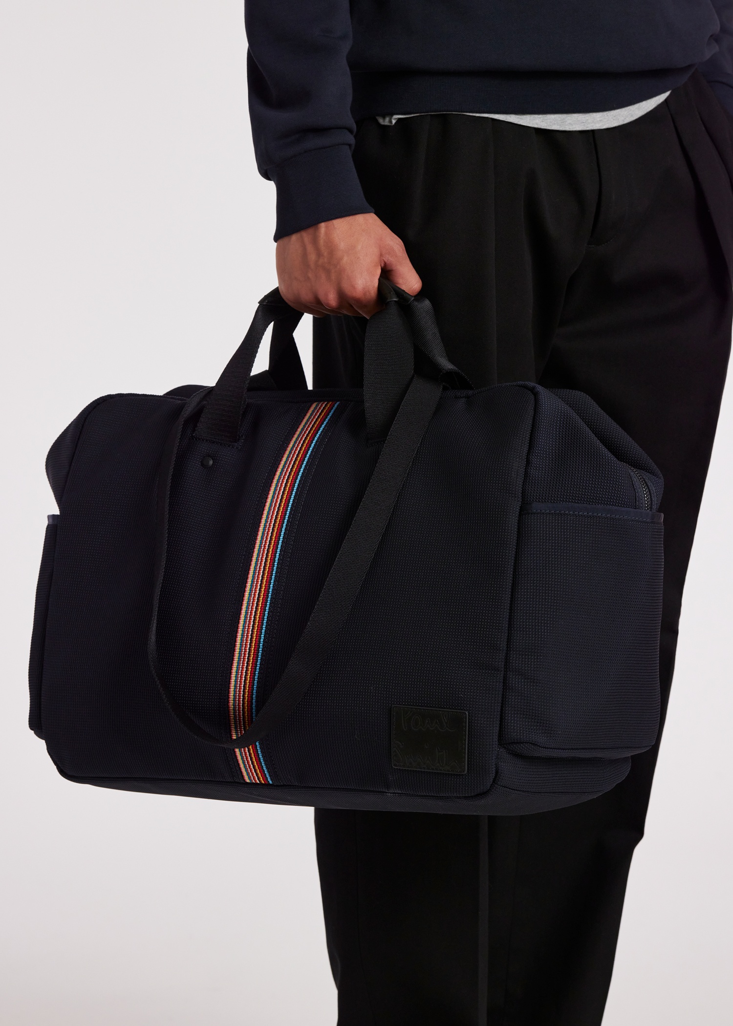 Navy Canvas 'Signature Stripe' Holdall - 2
