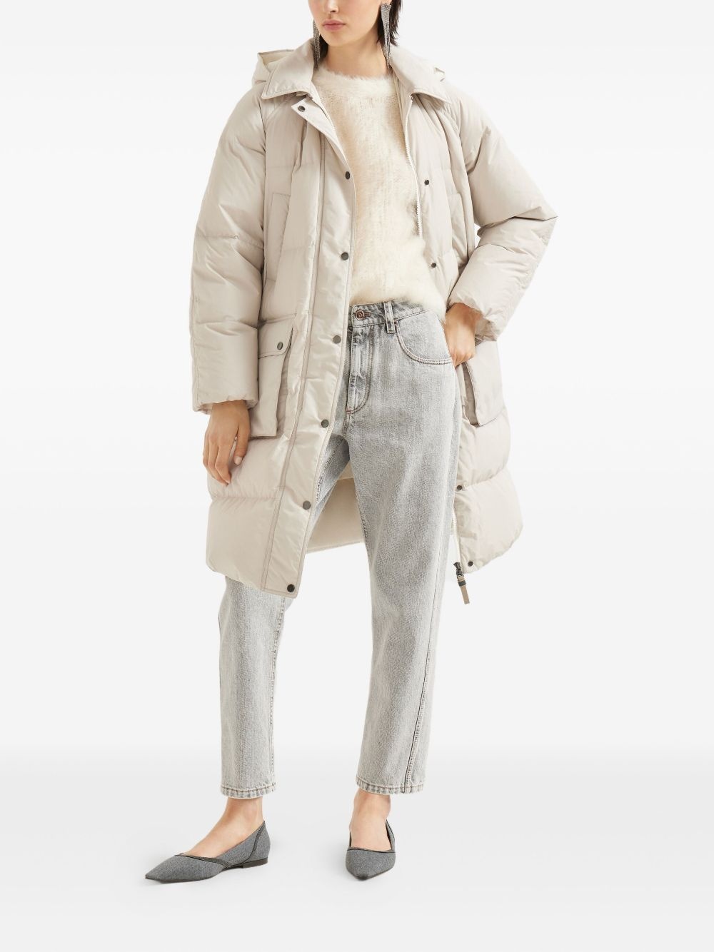 hooded quilted coat - 2