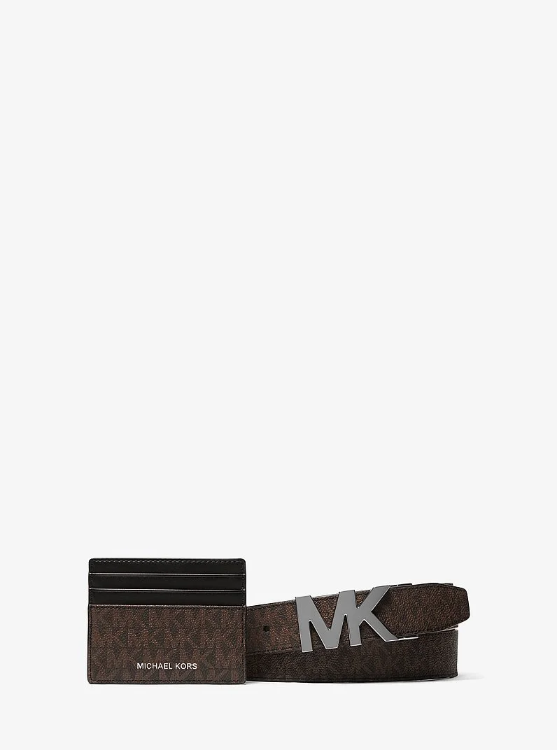Signature Logo Card Case and Belt Gift Set - 1