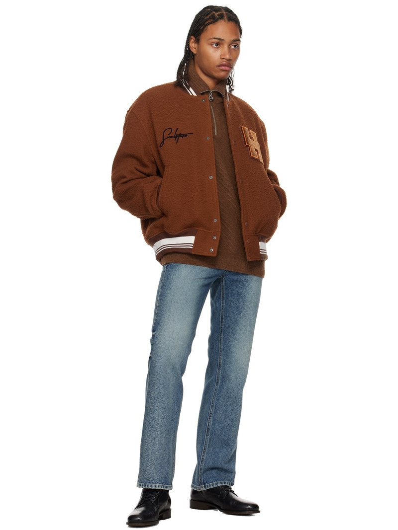 SOLID HOMME Brown Half-Zip Sweater outlook