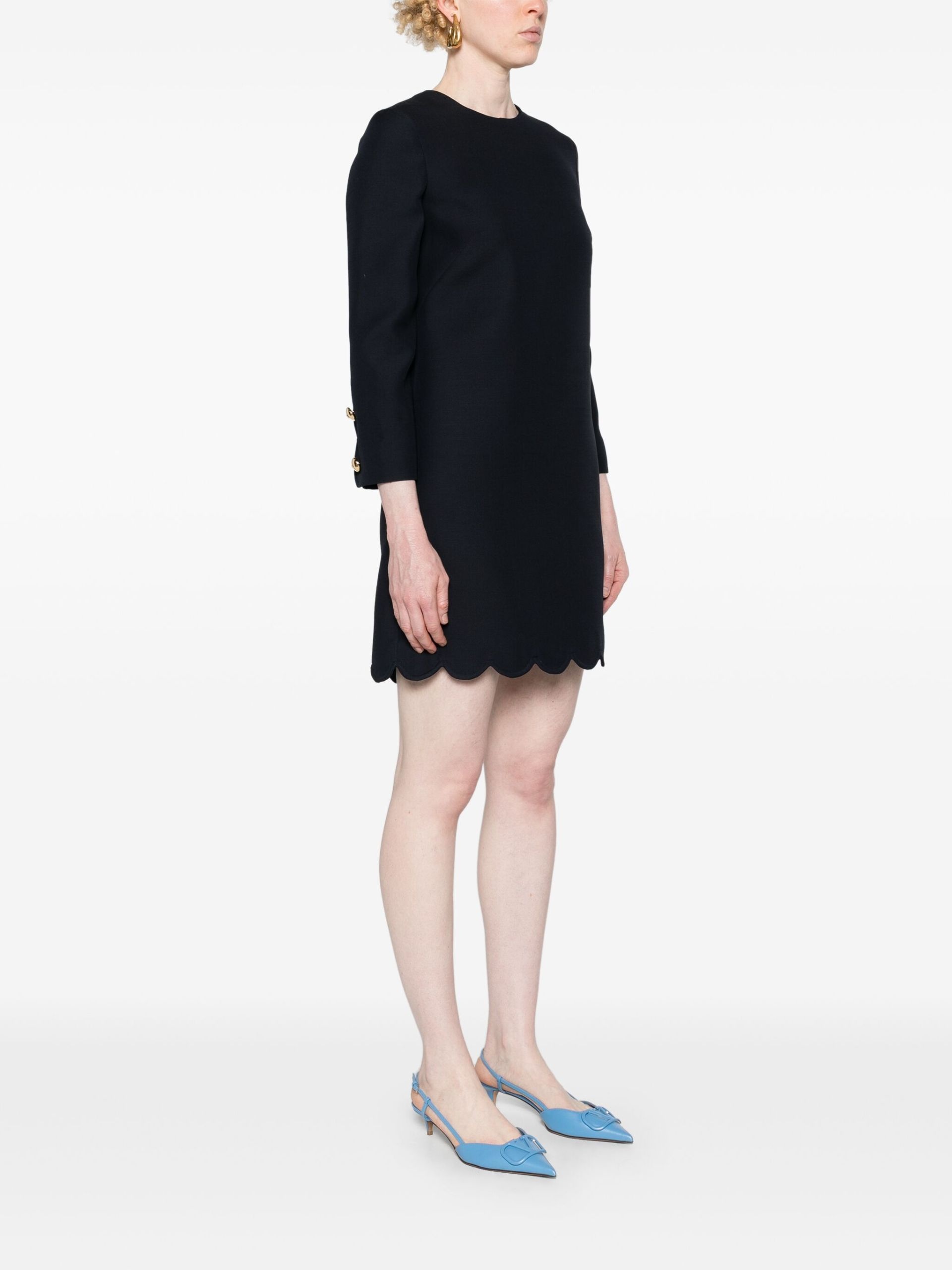 Valentino black wool-silk mini dress | brownsfashion