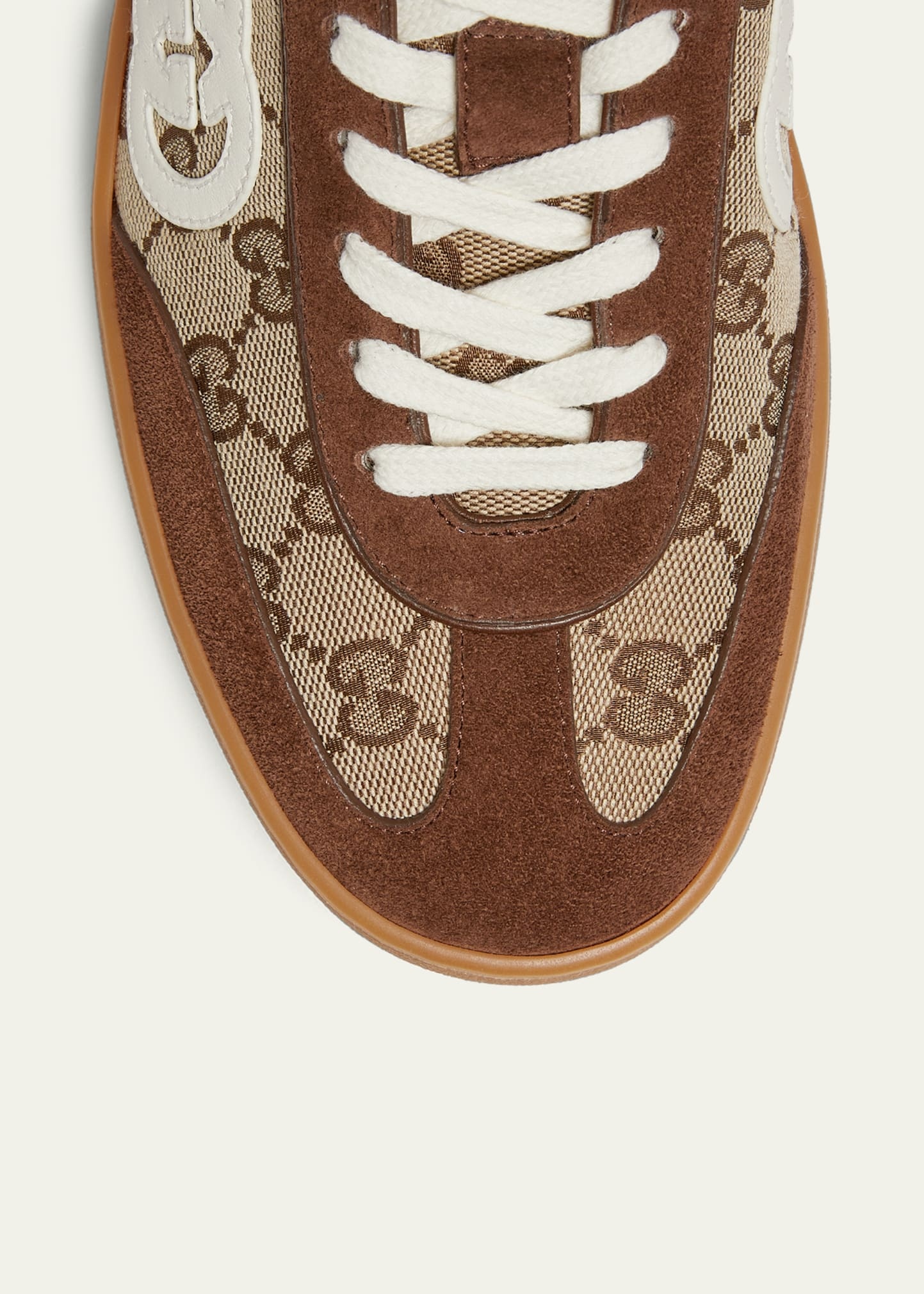 Men's GG Supreme Canvas and Suede Low-Top Sneakers - 3