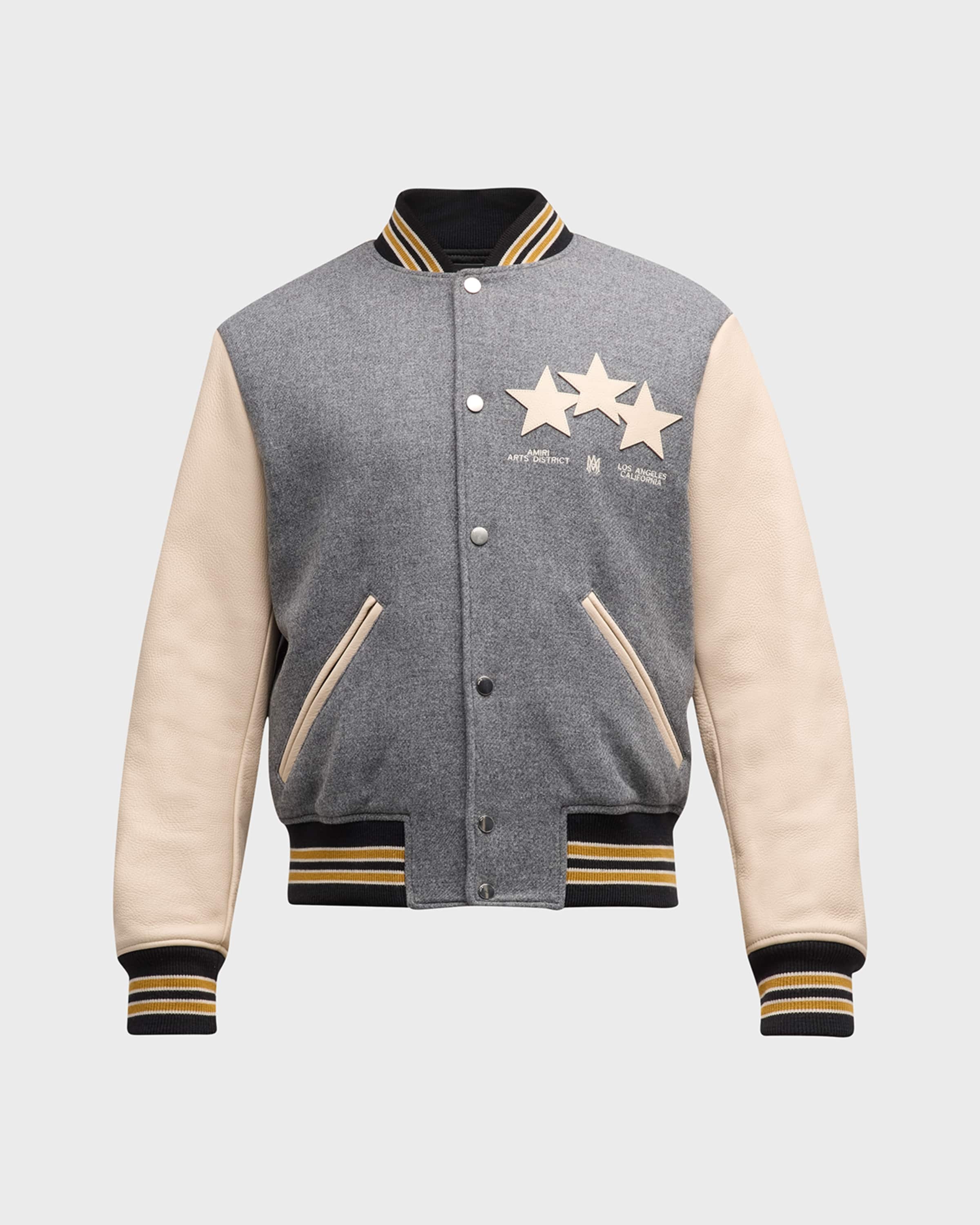 Men's Oversized Stars Varsity Jacket - 1