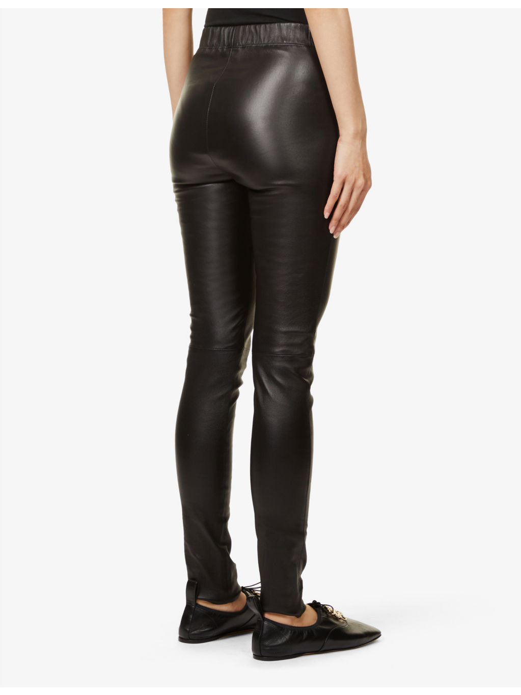 High-rise slim-fit leather leggings - 4