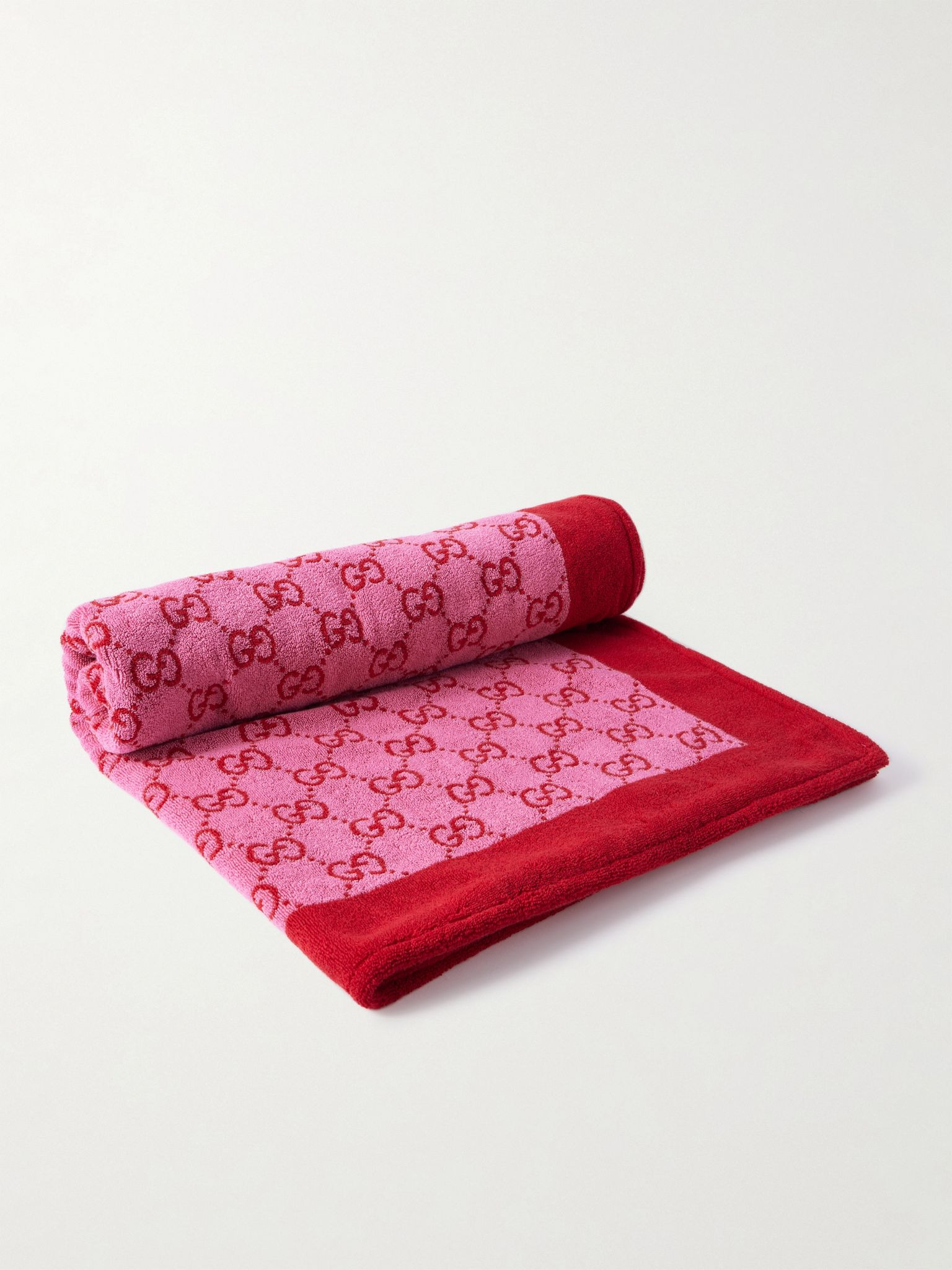 Terry-jacquard beach towel Pink - 1