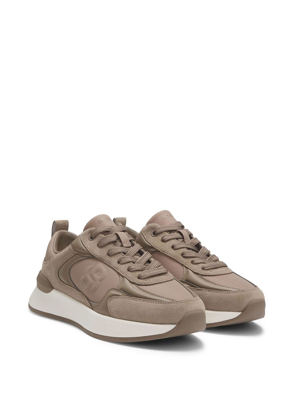 suede-leather logo sneakers - 2
