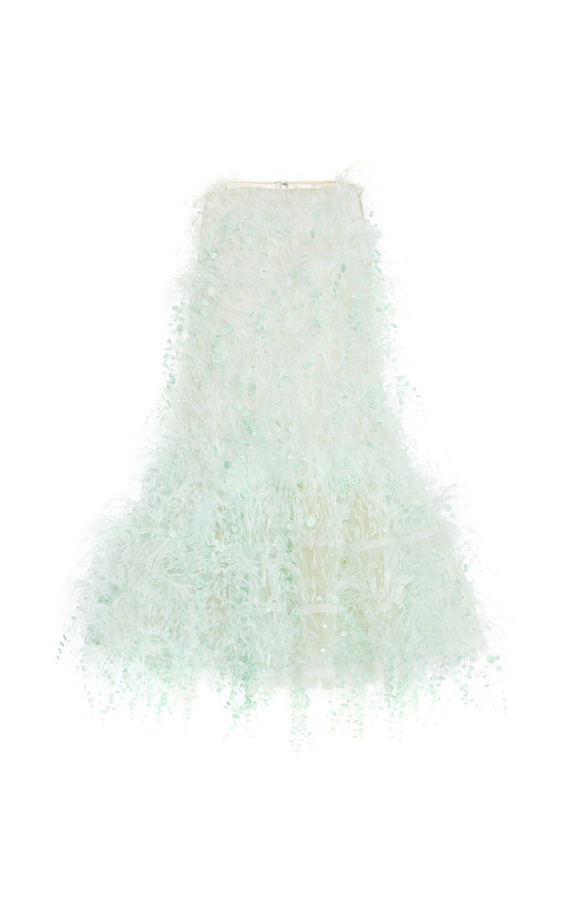Bubble-Hem Point D'esprit Mini Dress green 1