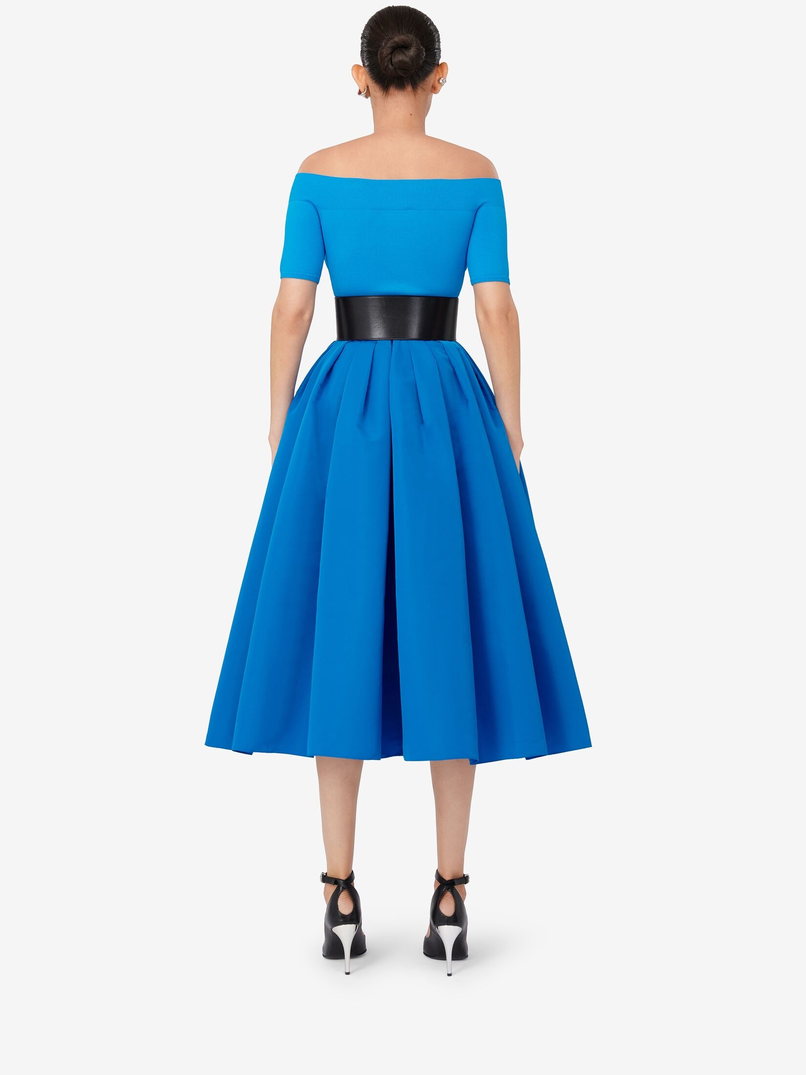 Women's Pleated Midi Skirt in Lapis Blue - 4