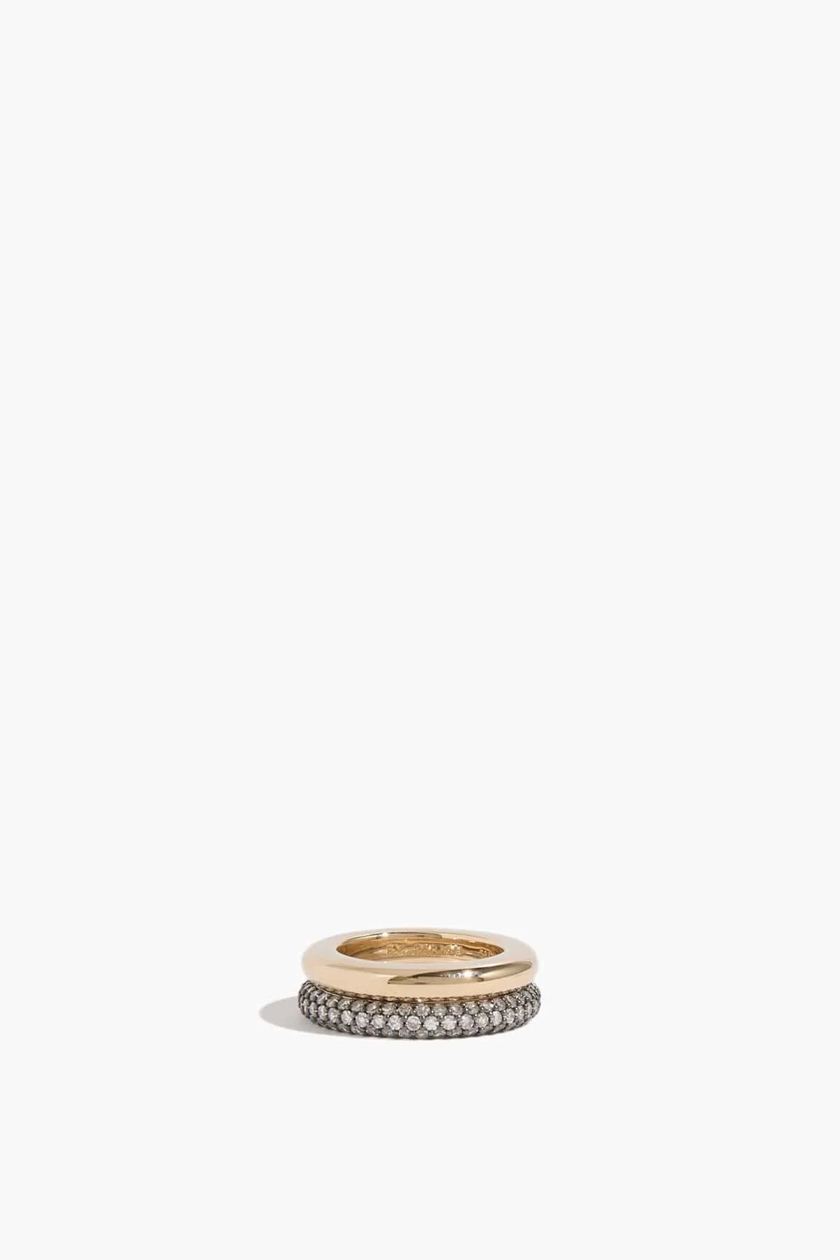 Classic Diamond Duo Ring Stack in Silver/Gold - 1