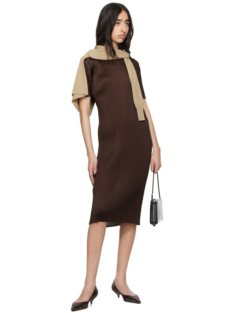 Pleats Please Issey Miyake Brown Monthly Colors March Midi Dress outlook