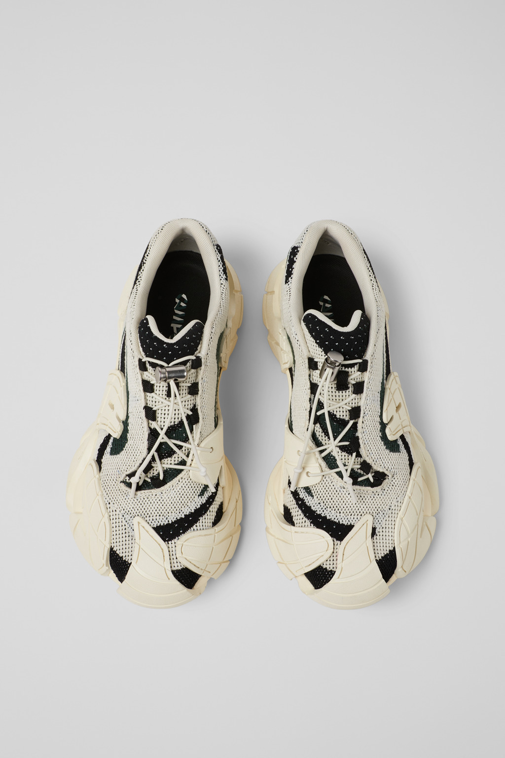 White-green textile sneakers - 4