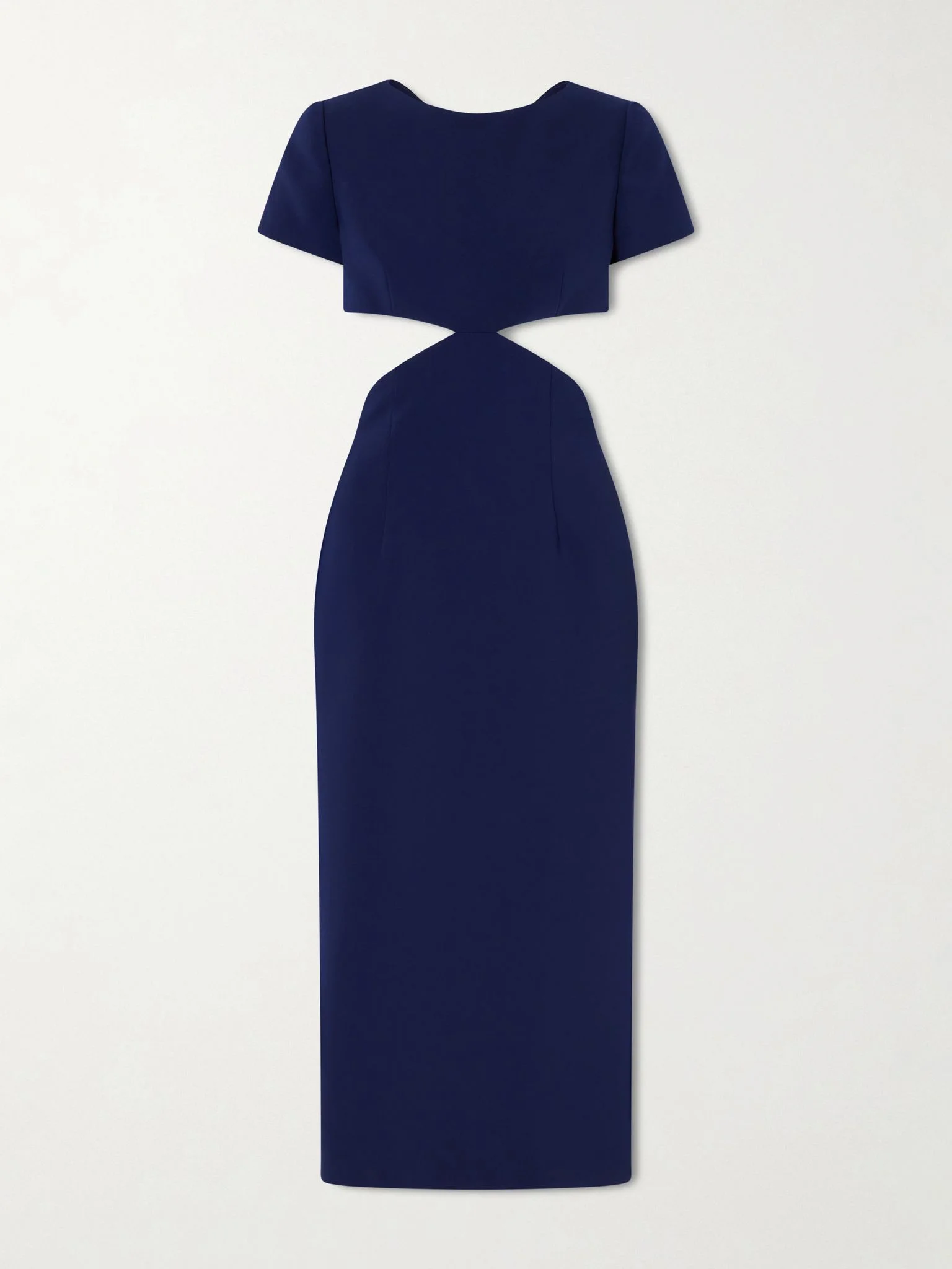 Bow-embellished cut-out crepe midi dress Navy - 1