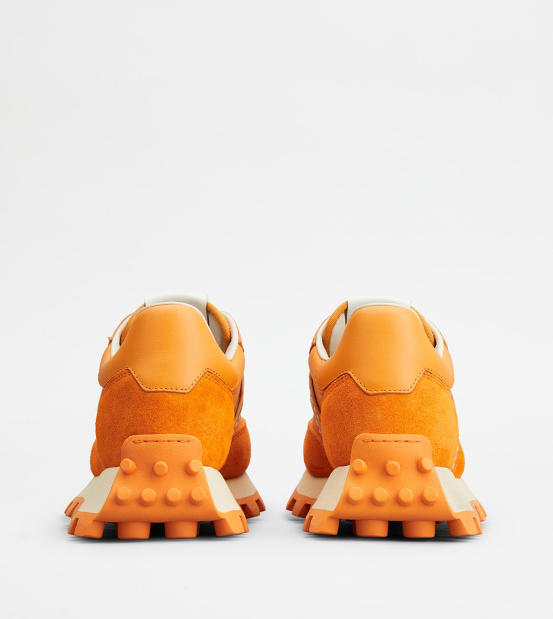 Tod's SNEAKERS TOD’S 1T IN SMOOTH LEATHER AND SUEDE - ORANGE outlook